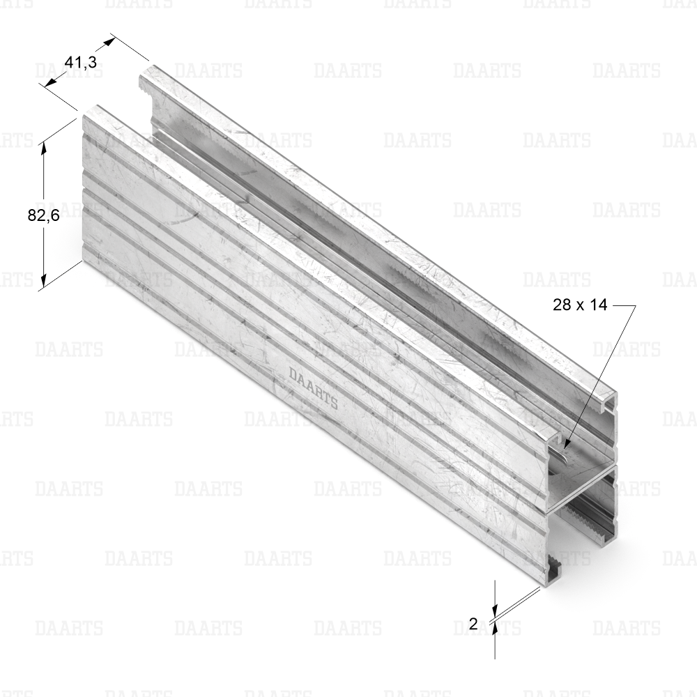 с размерами Профиль монтажный  DAARTS DS MQL 41x82-II двойной